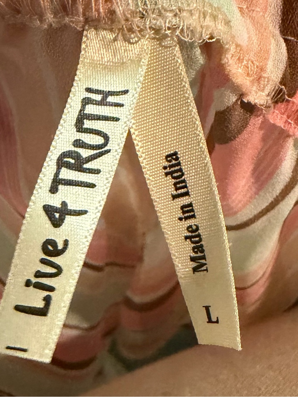 Live 4 Truth Off-Shoulder Striped Blouse in Peach, Pink & Mint - Picture 2 of 2